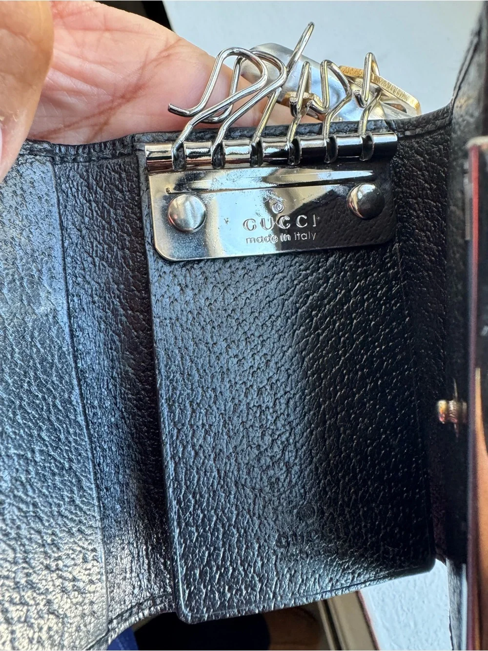 Gucci Black Canvas Monogram Key Wallet - Picture 14 of 15